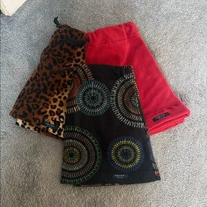 Red, Leopard, and Multicolor Mini Skirt Set